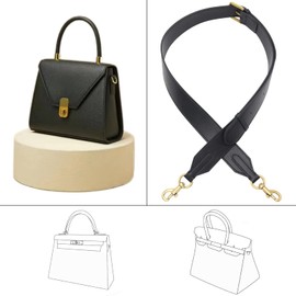 BAIXUEJI Leather Shoulder Strap Crossbody Adjustable for Ophidia,Bamboo,Diana Junbo and Tote,Purse,Handbags Replacement Accessories (Black-purse strap)