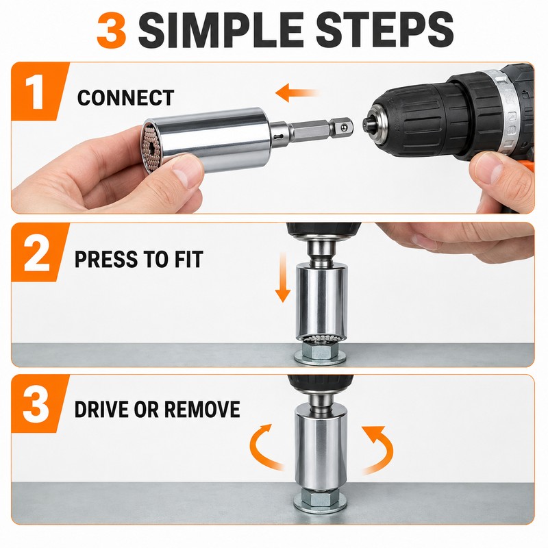 2 Pack Universal Socket Wrenches, 7–19 mm 54-Pin Adjustable Grip