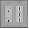 RiteAV - 15 Amp Power Outlet 3 Port HDMI Decorative