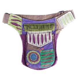 Razor cut fanny cotton fanny pack　Cotton　Waistpack Hip Burning Man Renaissance Natural Eco Festival Belt Travel Money Pack