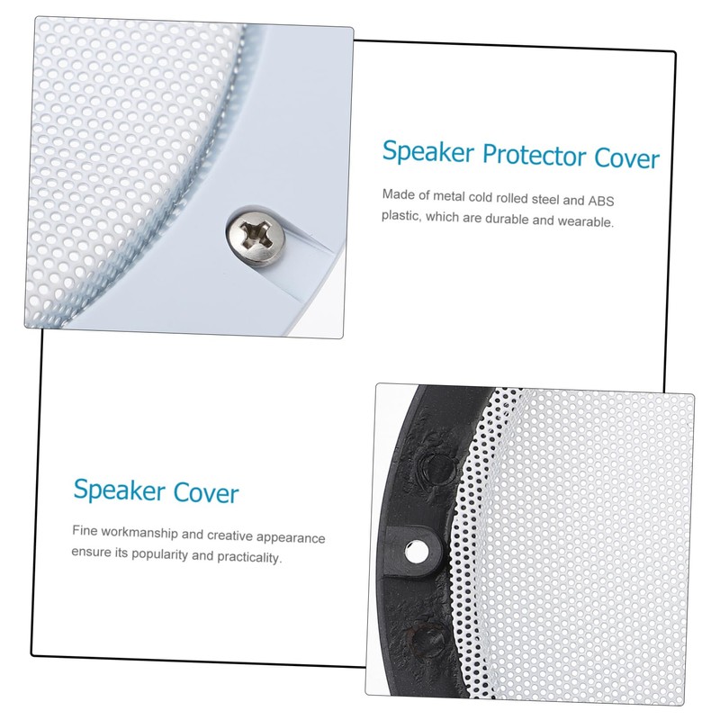 jojofuny 2pcs Metal Speaker Mesh Protective Cover Plastic Decorative Ring