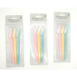 princessa 3x Princessa Facial Eyebrow Razor Trimmer Shaper Shaver Blade Knife Hair Remover