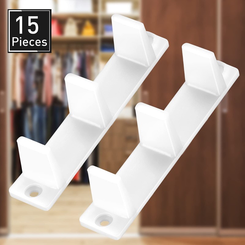 Jetec 15 Pieces Plastic Sliding Closet Door Guide Floor Bottom