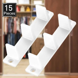 Jetec 15 Pieces Plastic Sliding Closet Door Guide Floor Bottom Guide Track Floor Mount Bypass 4-3/16, White