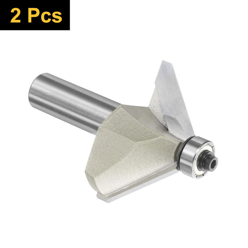 sourcing map 2pcs 45 Degree Chamfer Router Bit 1/2 Inch