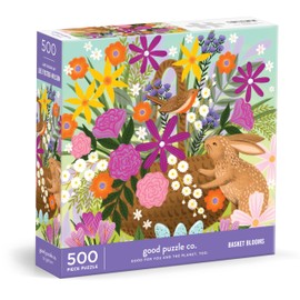 Good Puzzle Co Basket Blooms – 500 Piece Jigsaw Puzzle Featuring Beautiful Artwork of Flower Basket Arrangement for Spring
