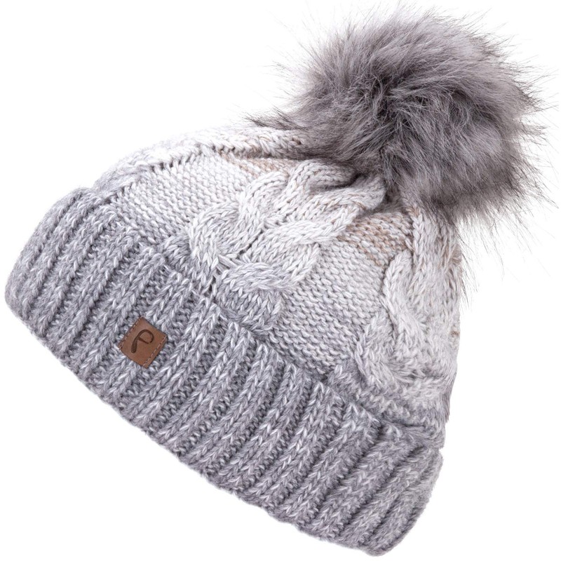 Faera Winter Hat - Warm Lined Faux Fur Bobble Hat