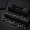 JeryWe 16Pcs Stainless Steel Band Rings for Men Women Fidget