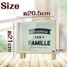 Piggy Bank Money Box Coin Purse Stylish Interior Transparent Wooden Frame with Handle Storage Box