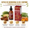 Gwynne Suplemento Dietético Gotas Líquidas Berberina Fórmula 1900 Pimienta Cayenne