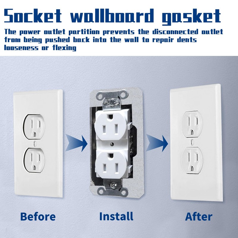DECOHS 10 Pcs Wall Plate Spacer- Metal Flush Fit Device