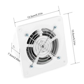 01 Ventilador de Escape 25W 220V, Moderno, Blanco, Montaje en Pared, 13,5 cm x 13,5 cm x 7,5 cm, 35 decibeles, para Baño y Dormitorio