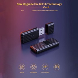 USB WiFi 6 Adapter, 900Mbps, 2.4G 5.8G Dual Band USB 3.0 WiFi Dongle, 2 DBi Gain Antenna, High Speed Wireless Network Adapter for Desktop Computer Laptop