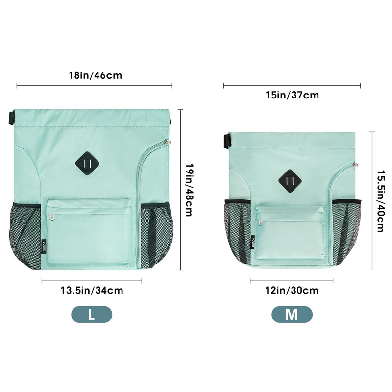 WANDF Turnbeutel mit Kordelzug, Sporttasche mit Schuhfach, wasserabweisender String-Rucksack Cinch