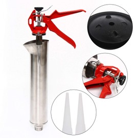 BJTDLLX Hand Caulking Guns, Stainless Steel Grouting Tool Cement Grout Mortar Caulk Pointing Grouting Gun, Mortar Applicator Sprayer Grout w/ 2 Nozzle