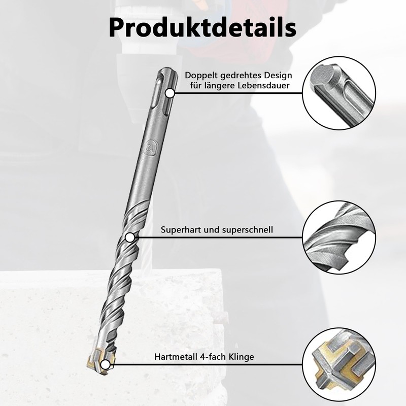 7-Piece Masonry Drill Bit Set: Concrete Drill Bit Alloy Steel
