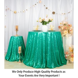 ShinyBeauty Round Tablecloth 72 Inches Green Overlay Tablecloth for Wedding Party Thanksgiving Decorative Sequin Tablecloth Round 180 cm Linen Tablecloth Glitter Table Cover