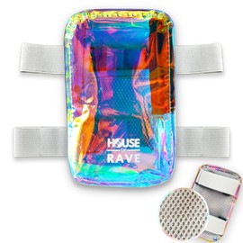 Holographic Thigh Bag - Carnival Bag - Inner Mesh Pocket & Double Zipper Rave Bag - Clear Thigh Bag for Women - Jelly Phone Holder Bag