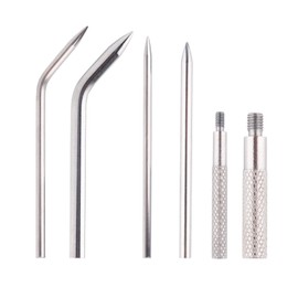 4pcs Baseball Glove Lacing Needle Kit, Durable Leather Lacing Needle for Baseball & Softball Glove Lace Relacing Restringing and Repair Mitt Repair Tool, with 2 Extension Nuts