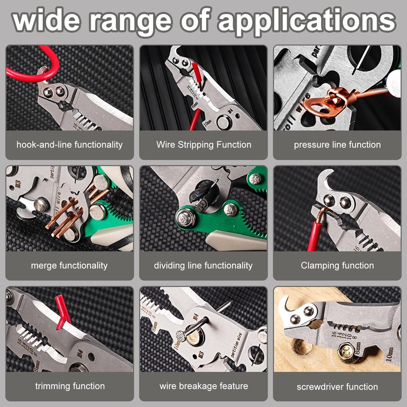 16 in 1 Foldable Wire Stripper, Multifunctional Wire Stripper, Automatic