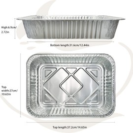 AIDUZETY 14.5x10.6 Inch Aluminum Pan with Lids - 10 Pack Disposable Foil Baking Pans for Baking, Cooking, Storage, and Grilling