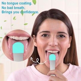 1pcs Tongue Scraper Cleaner, Moosec Bad Breath Treament Get Rid of White Tongue, 100% BPA Free
