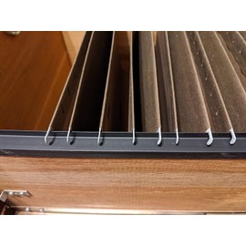 Custom Accents PVC Hanging File Rail for 1/2 Drawer Sides 2 Feet Long Black (Sold in Pairs)