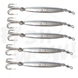 5pcs Fish WOW!® 2oz Diamond Jig Chrome jigs with a Treble Hook