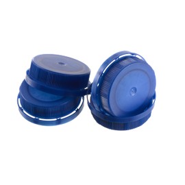 EcoQuality Blue Tamper Evident 38MM Ratchet Caps and Lids for Plastic Juice Bottles For HDPE and Clear Plastic Juice Bottles, Smoothie Bottles, Fresh Squeezed Juice Container (500)