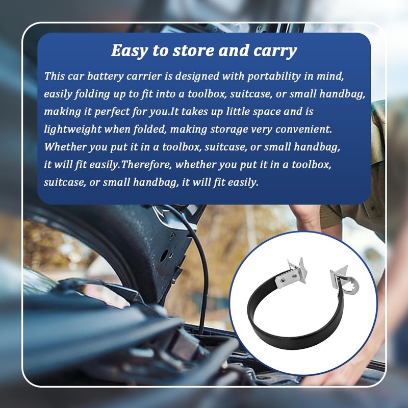 Mandark Car Battery Carrier Strap, Heavy Duty Vehicle Battery Side