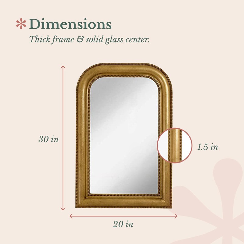 Hamilton Hills 36" x 24" Classic Gold Framed Polished Glass