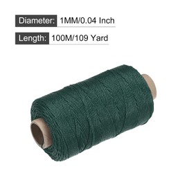 sourcing map Twisted Mason Line Nylon Twine String Cord Dark Green 100M/109 Yard 1MM Dia for Netting, Landscaping, Home Improvement, DIY Projects, Crafting, Masonry, Gardening