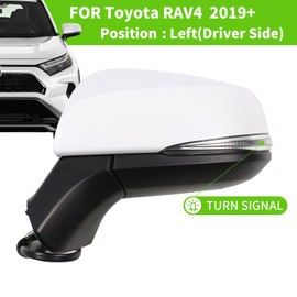Liizoo Side Mirror for RAV4 2023 2022 Car Door Mirror Fits for Toyota RAV4 2019 2020 2021 Left Driver Side | Power | Heated |Turning Signal |BSM |replace partslink TO1320384,TO1320388| WHITE (LH)