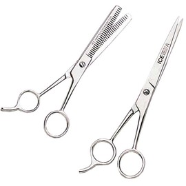 ToolUSA Premium Barber Scissor Duo | 7" Regular & 6.5" Double-Edge Thinning | Stainless Steel | Precision Control Lever | Professional Grade