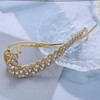 Allereya Big Rhinestone Hair Clips Crystal Banana Hair Clip Gold