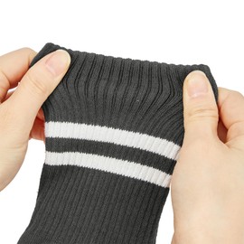 Zando Trainer Socks Men and Women Cotton Non-Slip Grip Socks Football with Three Stripes Yoga Tennis Socks, 3 pairs of black