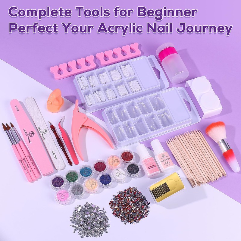 Beginners Nail Kit Acrylic Set: Professional Ultra-fine Acrylic Powder Kit