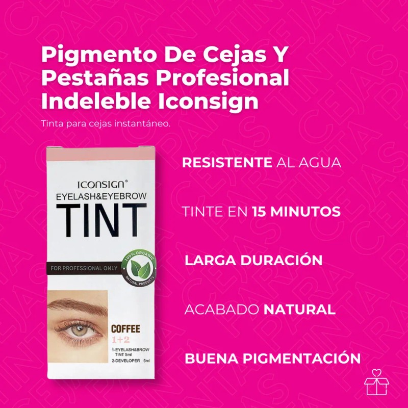 Pigmento De Cejas Y Pestañas Profesional Indeleble Iconsign Color Café