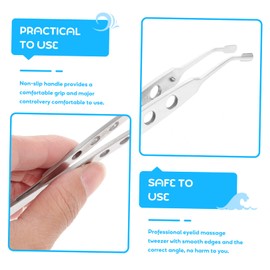 Healeved Meibomian Gland Expressor Meibomian Gland Eyelid Tweezers Professional Eyelid Forceps for Expression Durable Non Slip Grip Tool for Eye Care Stainless Steel