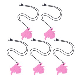 5Pcs Chew Necklace Food Grade Silicone Chewing Pendant for Toddlers Kids Children Pink