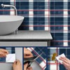HOMETITUTE Navy Red Plaid Wallpaper Peel and Stick Classic Checkered