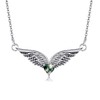 DAYLINLOVE Angel Wing Necklace 925 Sterling Silver Angel Moss Agate