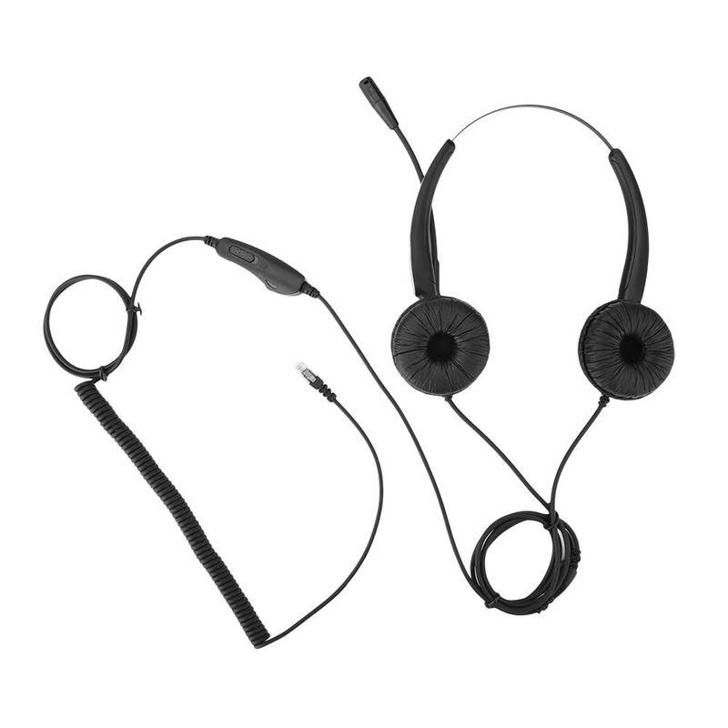 Call Center Headset, Head-Mounted Telephone Headphone RJ9 with Noise Cancelling