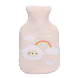 SOULONG 350ml Plush Hot Water Bag Cute Cartoon Hot Water Boule with Soft Plush Cover for Kids and Adults to Keep Warm in Winter