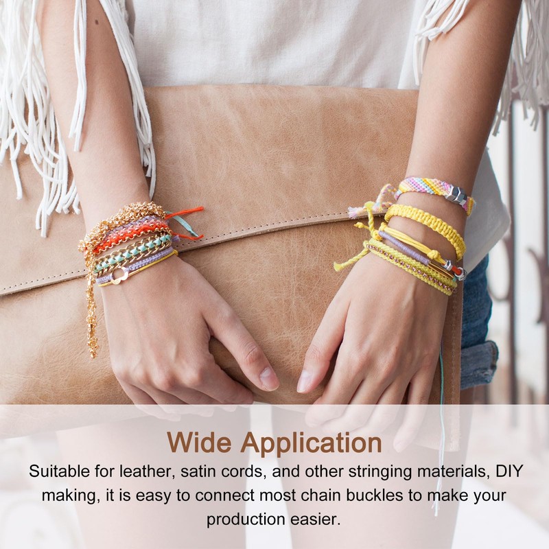 Sourcing Map Leather Cord End Clasp, 2Pcs 3mm Hole Stainless