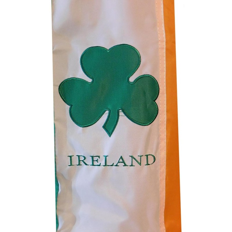 60" Ireland Irish Shamrock Embroidered Wind Sock Windsock