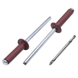 SKIR'CO (Pack of 50) Blind Rivets Painted 4.0 x 16 mm, Aluminium Pop Rivets, Drill Included (Oxide Red RAL 3009)