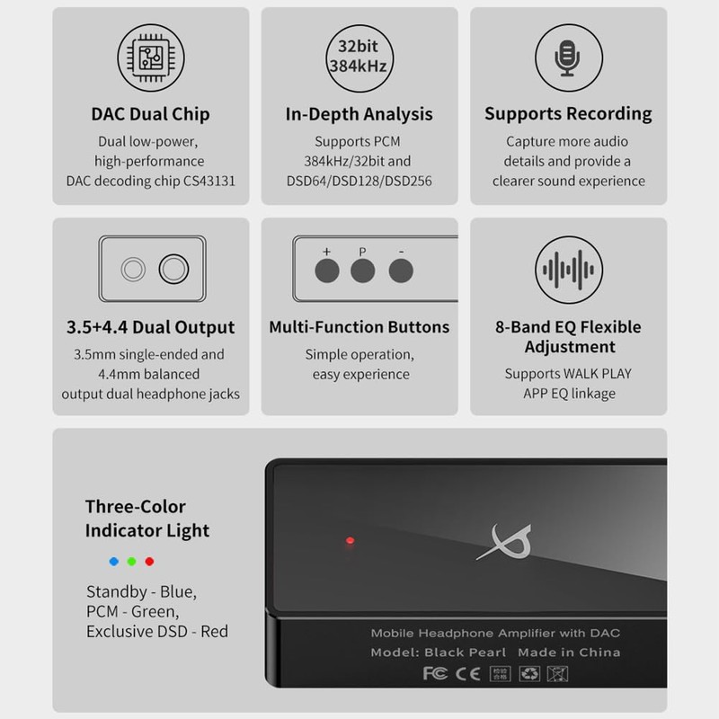 TRN Black Pearl Decoder Dual CS43131 Portable USB DAC/AMP
