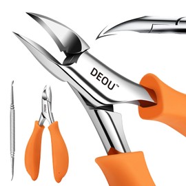 DEOU Thick Nail Manicure Heavy Duty Inlay Nail Clippers, Professional Podiatrist Pedicure Tools,Stainless Steel Toenail Trimmer with Nail Removal Kit