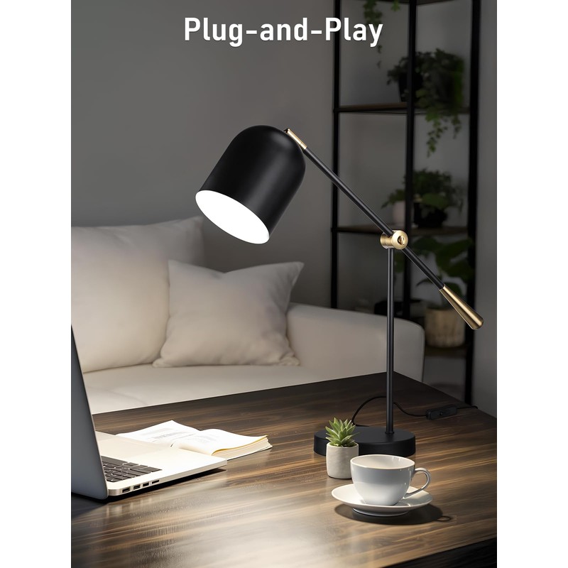 TORCHSTAR Adjustable Desk Lamp Aesthetic, AC 110-120V, Swing Arm Task